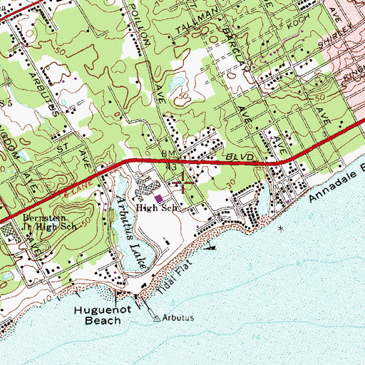Topographic Map of Edgemere Estate (historical), NY