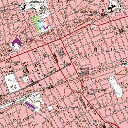 Topographic Map of Valencia Theater (historical), NY