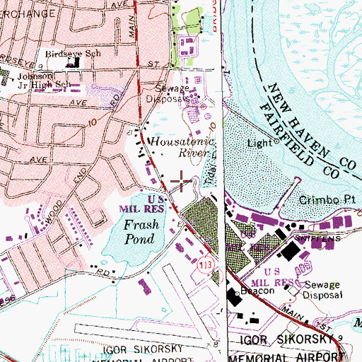 Topographic Map of Saint James School, CT