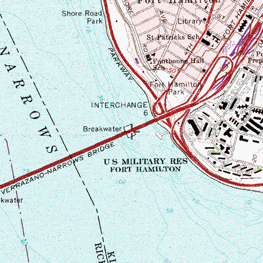 Topographic Map of Fort Lafayette (historical), NY
