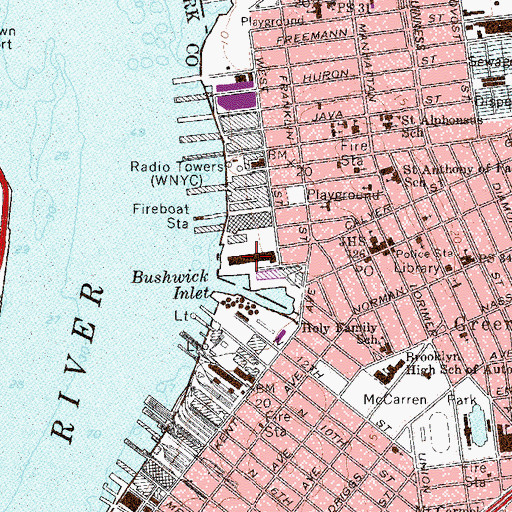 Topographic Map of Continental Iron Works (historical), NY
