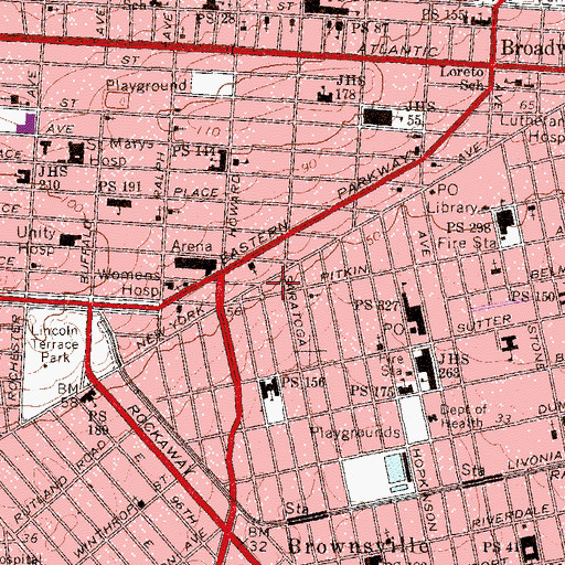 Topographic Map of Hudson Temple Cathedral (historical), NY