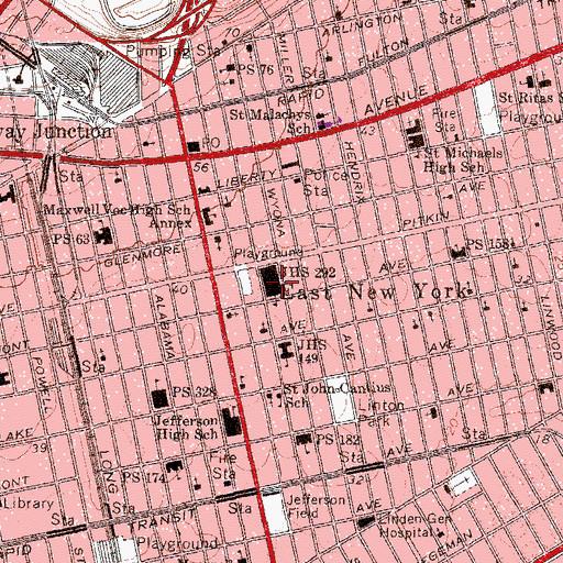 Topographic Map of UFT Elementary Charter School, NY