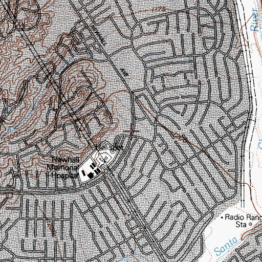 Topographic Map of Valencia United Methodist Church, CA