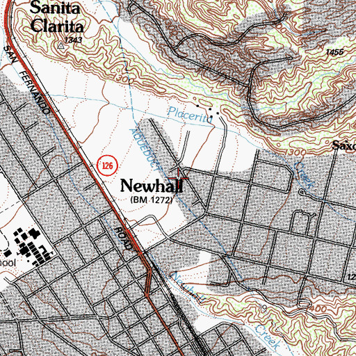 Topographic Map of Village Church, CA