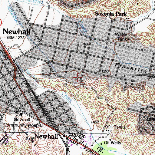 Topographic Map of Hotchkiss Hall, CA