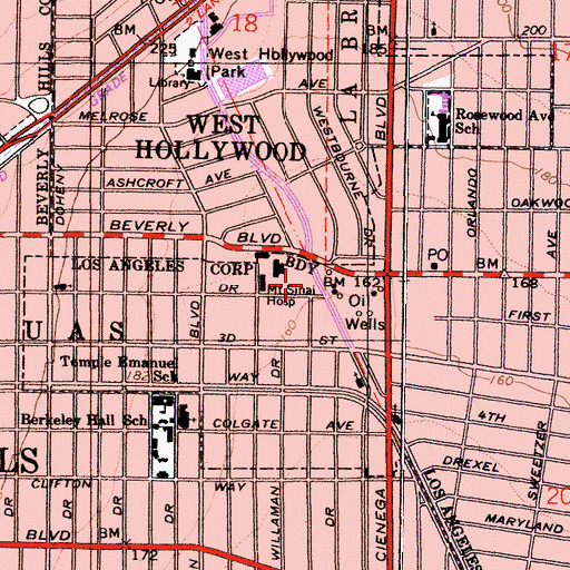 Topographic Map of Fashion Industries Guild Florence And Duke Becker Building, CA