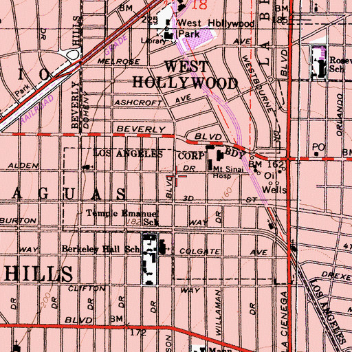 Topographic Map of Thalians Mental Health Center, CA