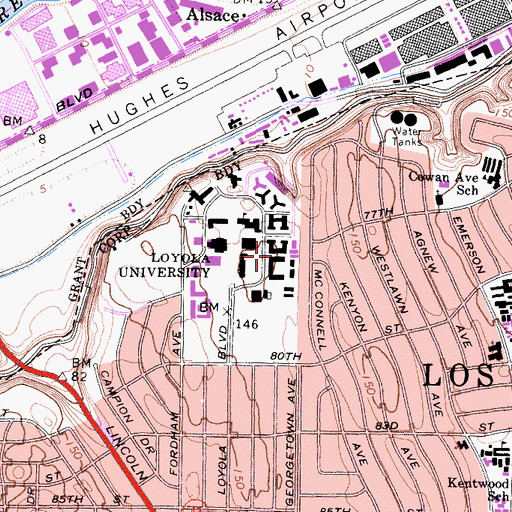 Topographic Map of Gersten Pavilion, CA