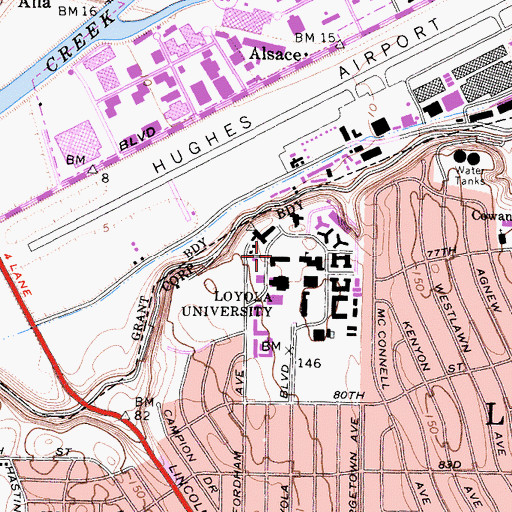 Topographic Map of Saint Roberts Hall, CA