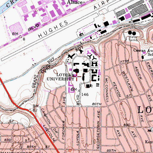 Topographic Map of Seaver Science Hall, CA