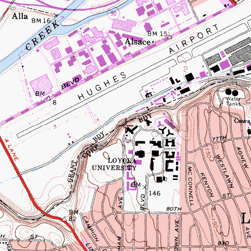 Topographic Map of Xavier Hall, CA