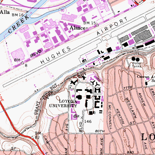 Topographic Map of Sacred Heart Chapel, CA