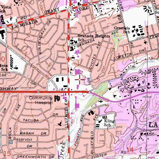 Topographic Map of Home Depot Shopping Center, CA