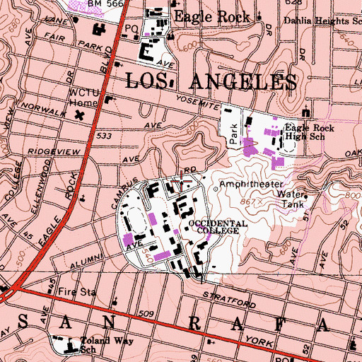 Topographic Map of Mullin Family Studio And Art Gallery, CA