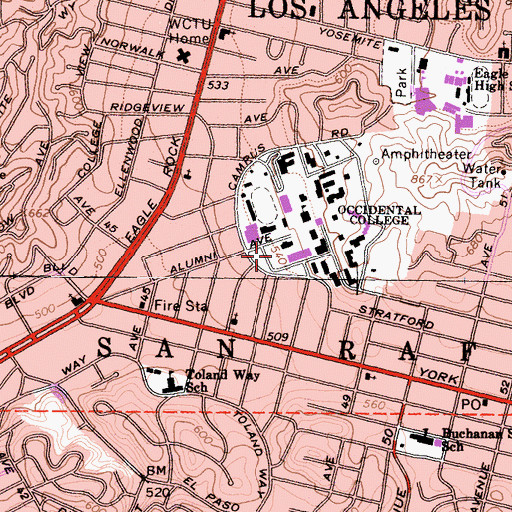 Topographic Map of Bell Field, CA