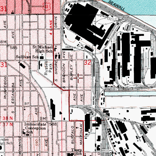 Topographic Map of Mission of the Holy Chapel, IL