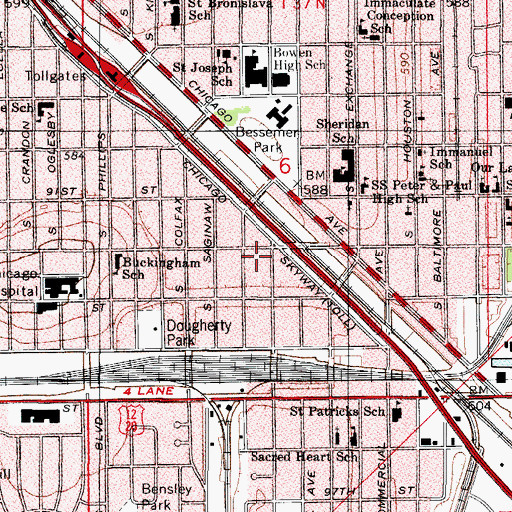 Topographic Map of Christ Universal Church, IL