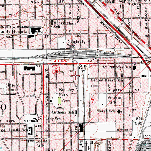 Topographic Map of Redemption Way Church of God, IL