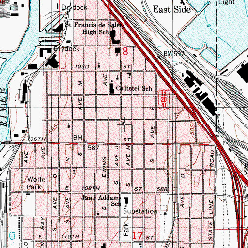 Topographic Map of Word Evangelistic Church, IL