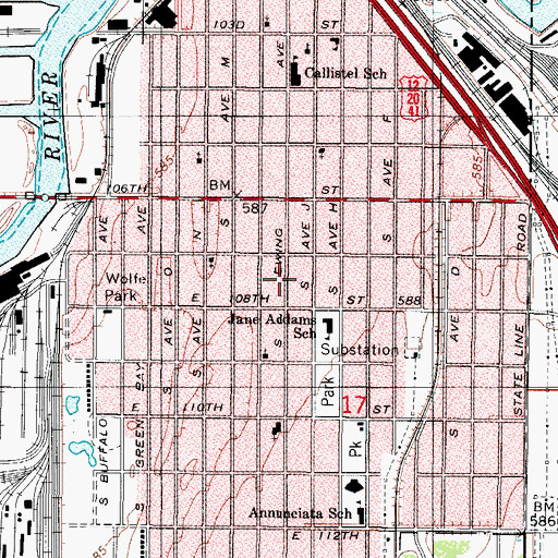 Topographic Map of Christian Fellowship Flock, IL