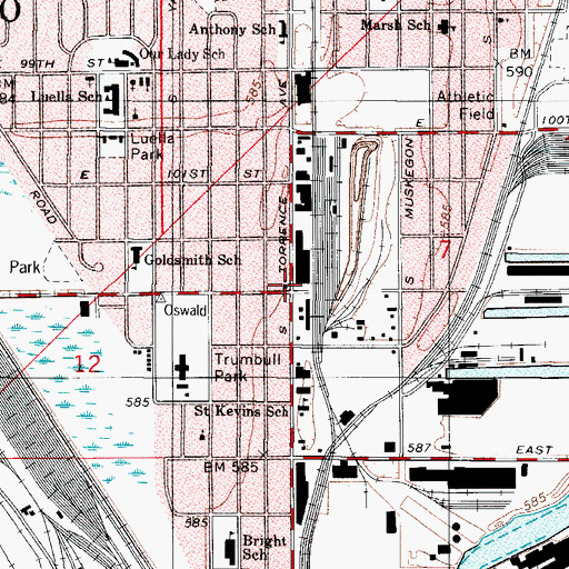 Topographic Map of D C Coleman Temple African Methodist Episcopal Church, IL
