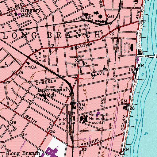 Topographic Map of Salem Baptist Church, NJ