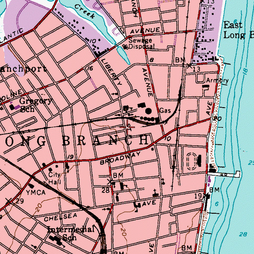 Topographic Map of Spanish Pentecostal Church, NJ