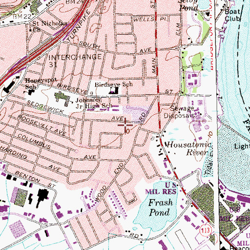 Topographic Map of Saint Johns Church, CT