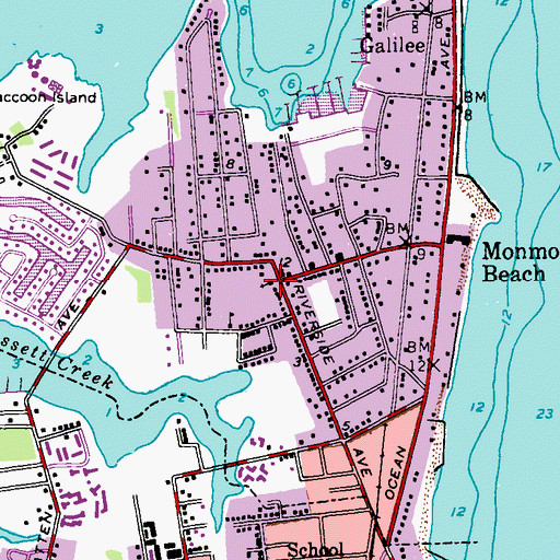 Topographic Map of Church of the Precious Blood, NJ