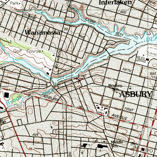 Topographic Map of Ballard United Methodist Church, NJ
