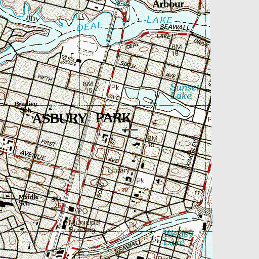 Topographic Map of United Fellowship Baptist Church, NJ