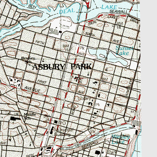 Topographic Map of Holy Spirit Roman Catholic Church, NJ