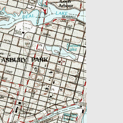 Topographic Map of Cathedral Assembly By The Shore, NJ
