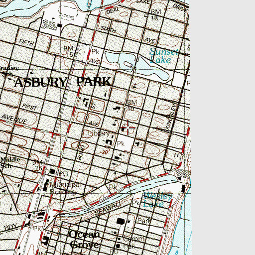 Topographic Map of Premiere Eglise Methodiste, NJ