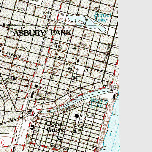 Topographic Map of Saint George Greek Orthodox Church, NJ