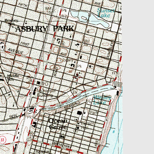 Topographic Map of First Hispanic Presbyterian Church, NJ