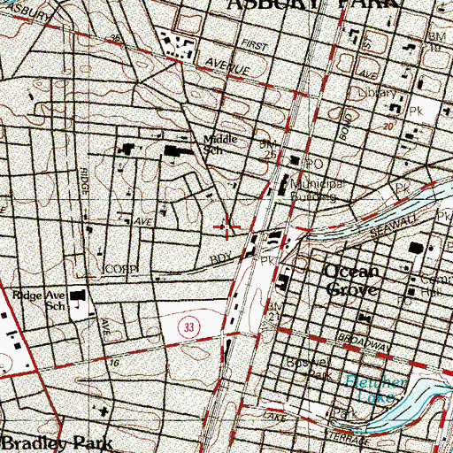 Topographic Map of Saint Stephen's African Methodist Episcopal Zion Church, NJ