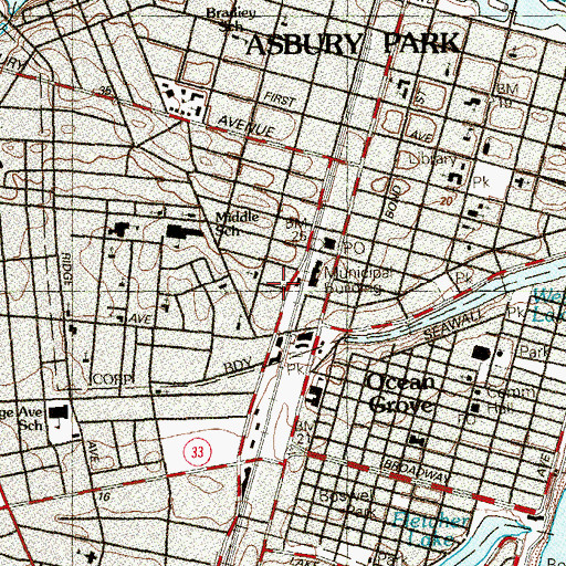 Topographic Map of Bethel African Methodist Episcopal Church, NJ