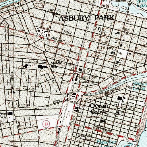 Topographic Map of Friendship Baptist Church, NJ