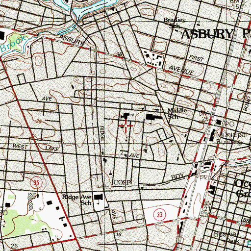 Topographic Map of Allen Chapel African Methodist Episcopal Church, NJ