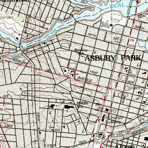 Topographic Map of Our Lady of Mount Carmel Church, NJ