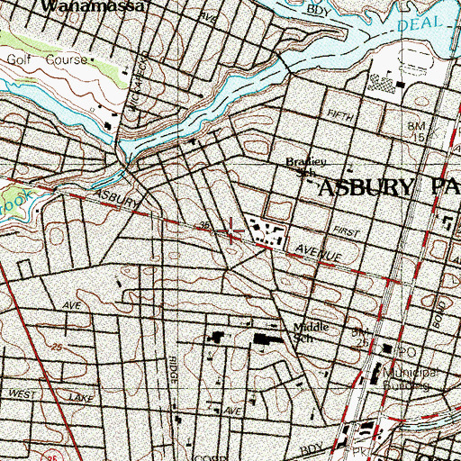Topographic Map of Tabernacle Church of God, NJ