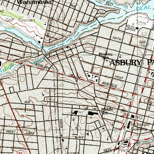 Topographic Map of Original Tabernacle of Prayer, NJ