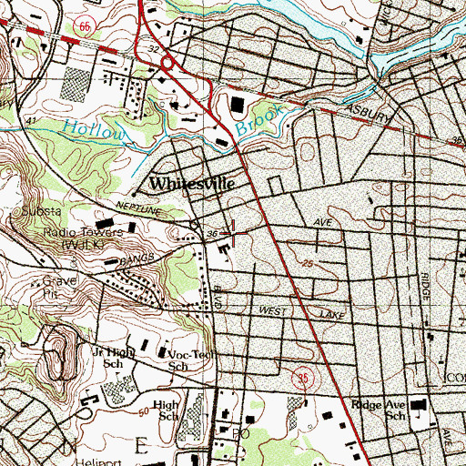 Topographic Map of Union Baptist Church, NJ
