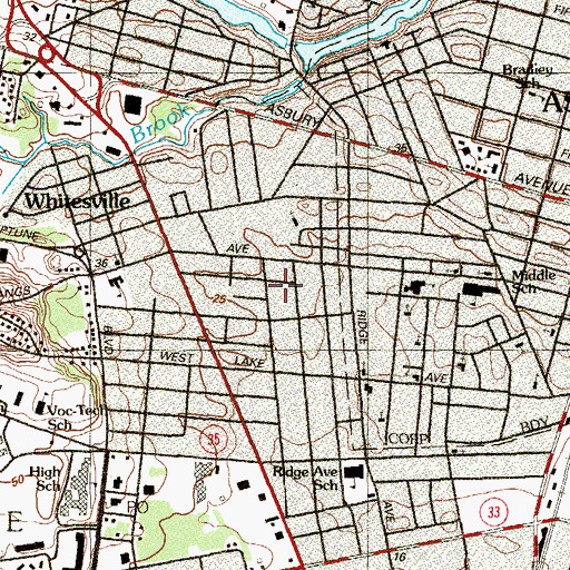 Topographic Map of Macedonia Baptist Church, NJ