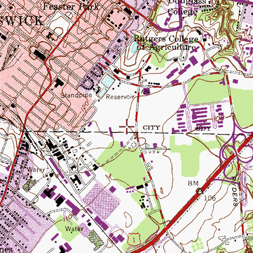 Topographic Map of Environmental and Natural Resource Science Building, NJ