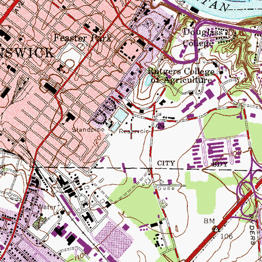 Topographic Map of Chiller Building, NJ