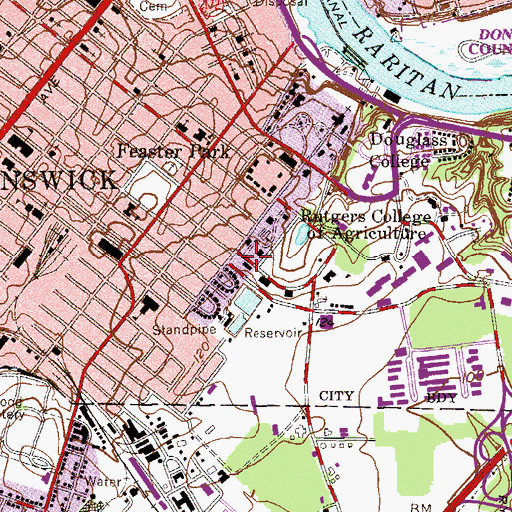 Topographic Map of Blake Hall, NJ