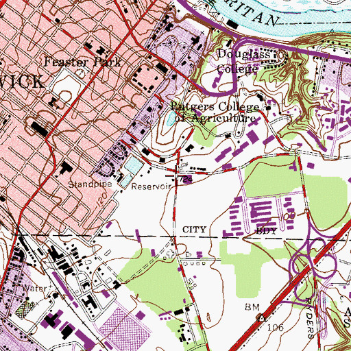Topographic Map of Institute of Marine and Coastal Sciences, NJ